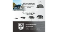 Core Equipment 9 Person Instant Cabin Tent W/ Full Fly -Garmin Shop opplanet core equipment 9 person instant cabin tent w full fly grey 40217 av 1