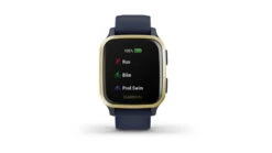 Garmin Venu SQ GPS Smartwatch - Music Edition -Garmin Shop opplanet garmin venu sq gps smartwatch music edition light gold aluminum bezel with navy case and silicone band 010 02426 02 av 1