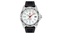 Hawaiian Lifeguard Association Dive Watches -Garmin Shop opplanet hawaiian lifeguard association dive watches white dial black strap steel one size hla 5404 main