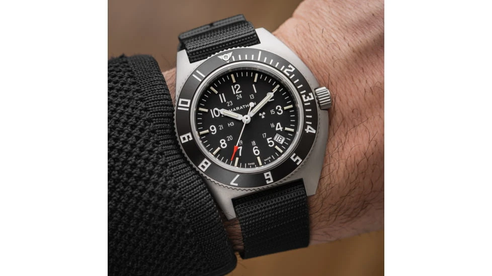 Marathon Watch Steel Navigator Watch W/ Date SSNAV-D On Ballistic Nylon 5 Marathon Watch Steel Navigator Watch W/ Date SSNAV-D On Ballistic Nylon - Image 3