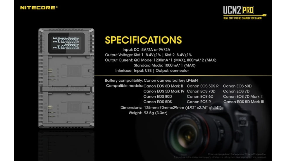Nitecore UCN2 Pro Dual-Slot Fast Digital USB Charger 8 Nitecore UCN2 Pro Dual-Slot Fast Digital USB Charger - Image 6