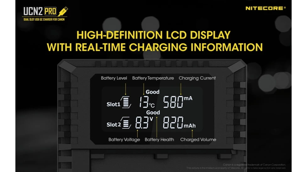 Nitecore UCN2 Pro Dual-Slot Fast Digital USB Charger 7 Nitecore UCN2 Pro Dual-Slot Fast Digital USB Charger - Image 5