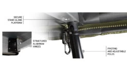 Overland Vehicle Systems Nomadic 180 Roof Top Awning -Garmin Shop opplanet overland vehicle systems nomadic 180 awning w bracket kit and extended poles 19609908 av 17