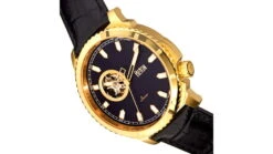 Reign Bauer Automatic Semi-Skeleton Leather-Band Watch 40 Reign Bauer Automatic Semi-Skeleton Leather-Band Watch -Garmin Shop opplanet reign bauer automatic semi skeleton leather band watch gold black one size reirn6004 av 2