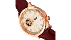 Reign Bauer Automatic Semi-Skeleton Leather-Band Watch 34 Reign Bauer Automatic Semi-Skeleton Leather-Band Watch -Garmin Shop opplanet reign bauer automatic semi skeleton leather band watch rose gold white one size reirn6005 av 2
