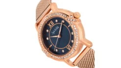 Sophie And Freda Reno Bracelet Watch W/Swarovski Crystals -Garmin Shop opplanet sophie and freda reno bracelet watch w swarovski crystals rose gold navy one size safsf5405 av 2