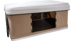 TRUSTMADE Hardshell Rooftop Tent -Garmin Shop opplanet trustmade hardshell rooftop tent white beige 82 7x49x35 4in or02rt01 whitebeige av 10